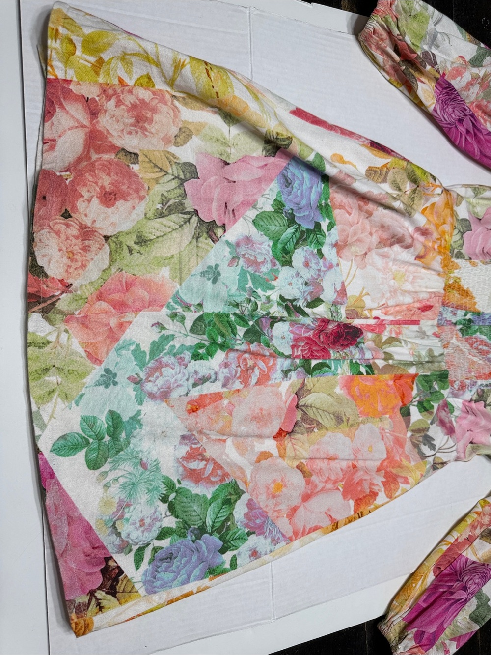 Vince Camuto Multicolor Floral Puff-Sleeve Mini Dress - Picture 13 of 15